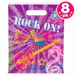 Girl Rock On Plastic Loot Bags - 8PK